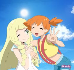 Rule 34 | ^ ^, blouse, braid, closed eyes, creatures (company), game freak, highres, lillie (pokemon), misty (pokemon), nintendo, pokemon, pokemon (anime), pokemon sm, pokemon sm (anime), shirt, sleeveless, sleeveless shirt, twin braids, viper3n3n3 (cristy), yellow shirt