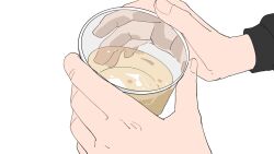 Rule 34 | 1girl, bocchi the rock!, commentary, cup, drinking glass, gotoh hitori, hand focus, highres, holding, holding cup, simple background, solo, white background, yanlingjinshilihuahua