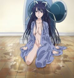 Rule 34 | censored, convenient censoring, kanzaki kaori, laundry machine, long hair, open clothes, open robe, robe, stitched, third-party edit, toaru majutsu no index, wet