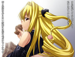 Rule 34 | blonde hair, hairjob, konjiki no yami, long hair, object insertion, penis, red eyes, to love-ru, translation request, urethral insertion