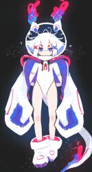Rule 34 | 1girl, absurdres, closed mouth, expressionless, hair ornament, highres, looking at viewer, multicolored eyes, original, pink eyes, purple eyes, short hair, solo, spacesuit, white hair, x hair ornament, zizi niisan