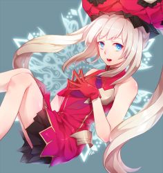 Rule 34 | 1girl, bad id, bad pixiv id, blue eyes, fate/grand order, fate (series), gloves, hat, heru (goldprin), long hair, marie antoinette (fate), open mouth, silver hair, skirt, sleeveless, solo