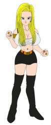 Rule 34 | absurdres, android 18, breasts, dragon ball, highres, large breasts, long hair, tagme, thighhighs