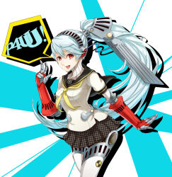 Rule 34 | android, atlus, joints, labrys (persona), long hair, megami tensei, persona, persona 3, persona 4, persona 4: the ultimate in mayonaka arena, red eyes, robot joints, school uniform, shin megami tensei, skirt