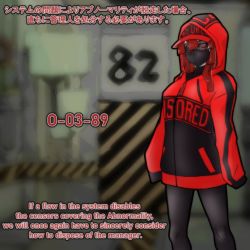 Rule 34 | 1girl, baseball cap, censored (project moon), english text, hat, hood, hood up, hoodie, huyusaki taiga, lobotomy corporation, long hair, long sleeves, mask, mouth mask, pantyhose, personification, project moon, red-framed eyewear, red eyes, red hair, solo, sunglasses