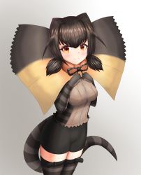 Rule 34 | 1girl, blush, breasts, brown eyes, brown hair, closed mouth, frilled lizard (kemono friends), highres, kemono friends, lizard tail, looking at viewer, medium breasts, neukkom, reptile girl, short hair, smile, solo, tail