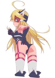 Rule 34 | 10s, 191karasu, 1girl, adjusting clothes, adjusting leotard, ahoge, armpits, ass, bad id, bad pixiv id, blonde hair, blue eyes, blush, boots, cameltoe, doronjo, from behind, gloves, highres, knee boots, leopard (yatterman), leotard, long hair, looking back, mask, solo, thigh strap, thighhighs, time bokan (series), very long hair, yatterman, yoru no yatterman