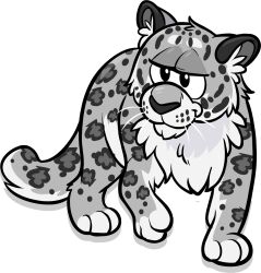 Rule 34 | animal focus, club penguin, highres, looking at viewer, no humans, official art, snow leopard, solo, tachi-e, transparent background
