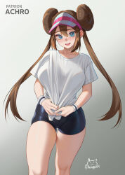 achromaru alternate_costume brown_hair creatures_(company) double_bun doughnut_hair_bun game_freak hair_bun nintendo pokemon pokemon_bw2 rosa_(pokemon) twintails visor_cap