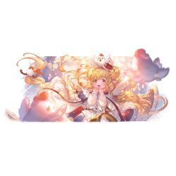 Rule 34 | 1girl, angel wings, animal ears, bird, blonde hair, blush, boots, candle, chibi, chicken, fake wings, fire, granblue fantasy, hair ornament, hair ribbon, harvin, hat, jewelry, long hair, looking at viewer, mahira (granblue fantasy), minaba hideo, official art, ribbon, star (symbol), transparent background, wings