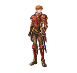 Rule 34 | 1boy, absurdres, arm guards, armor, boots, brown eyes, brown footwear, brown hair, brown pants, clenched hands, commentary request, fingerless gloves, fire emblem, fire emblem: the blazing blade, fire emblem heroes, full body, gloves, gold trim, highres, kent (fire emblem), knee boots, long sleeves, looking at viewer, male focus, nintendo, official art, pants, red armor, short hair, shoulder armor, simple background, standing, sword, takaya tomohide, turtleneck, weapon, white background