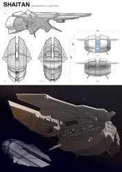 Rule 34 | 3d, battleship (eve online), commentary, concept art, english text, eve online, from above, from behind, from below, from side, glowing, highres, military, military vehicle, multiple views, original, outdoors, polarlex, science fiction, sky, space, space ship, spacecraft, spaceship, star (sky), starry sky, thrusters, vehicle focus