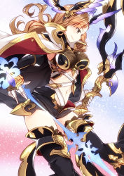 Rule 34 | 10s, 1girl, 218, arrow (projectile), bad id, bad pixiv id, bow (weapon), brown hair, cape, granblue fantasy, green eyes, hair ornament, midriff, navel, solo, tweyen (granblue fantasy), weapon