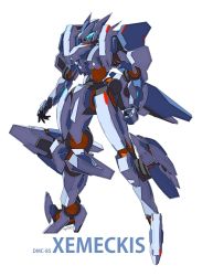 artist_name character_name heyzan highres looking_down mecha no_humans open_hands original robot science_fiction solo standing visor white_background