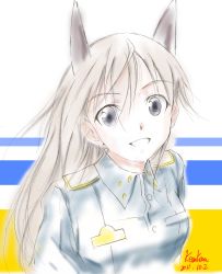 Rule 34 | 1girl, 2011, dated, eila ilmatar juutilainen, highres, kem kem, long hair, looking at viewer, military, military uniform, solo, strike witches, uniform, world witches series