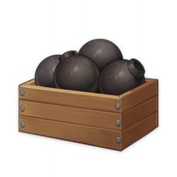 Rule 34 | artist request, box, cannonball, commentary, crate, english commentary, game cg, genshin impact, item, item focus, lowres, metal, nail, no humans, official art, orb, still life, third-party source, transparent background, wood