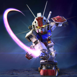 Rule 34 | 3d, beam saber, chibi, gundam, highres, holding, holding sword, holding weapon, kimkim, mecha, mobile suit, mobile suit gundam, no humans, open hand, robot, rx-78-2, shield, slashing, solo, sword, v-fin, weapon, yellow eyes