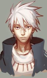 Rule 34 | 1boy, face, hatake kakashi, high collar, highres, jewelry, looking at viewer, male focus, mole, mole under mouth, naruto, naruto (series), necklace, noeunjung93, scar, silver hair, solo, spiked hair, spoilers