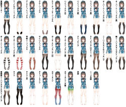 Rule 34 | 10s, 1girl, alternate costume, black socks, chart, female focus, gradient legwear, highres, kantai collection, kneehighs, multicolored clothes, multicolored legwear, oouso, pantyhose, patterned legwear, socks, standing, striped clothes, striped socks, tabi, takao (kancolle), text focus, thighhighs, translation request, uniform, white socks, zettai ryouiki