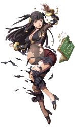 Rule 34 | 1girl, black hair, breasts, cleavage, fire emblem, fire emblem heroes, full body, highres, long hair, navel, nintendo, pregnant, rhajat (fire emblem), sideboob, solo, third-party edit, torn clothes, transparent background