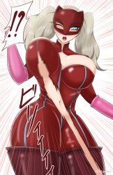 Rule 34 | axel persona, blonde hair, breasts, highres, large breasts, persona, persona 5, takamaki anne, torn clothes, twintails