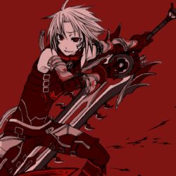 Rule 34 | .hack//, .hack//g.u., 00s, bandai, cyber connect 2, hack, haseo, lowres, red eyes, sword, weapon, white hair