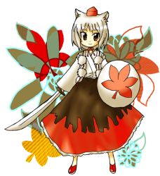 Rule 34 | 1girl, female focus, hat, inubashiri momiji, long skirt, ngayope, shield, skirt, solo, sword, tokin hat, touhou, weapon, wolf ears