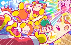 Rule 34 | 1boy, backwards hat, baseball cap, beanie, bird, blush stickers, boom microphone, bow, bowtie, car, closed eyes, hat, jitome, king dedede, kirby, kirby&#039;s blowout blast, kirby (series), microphone, motor vehicle, nintendo, official art, open mouth, penguin, robe, spitting, star (symbol), surprised, sweatdrop, tears, tongue, tongue out, waddle dee