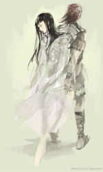 Rule 34 | black hair, long hair, long skirt, mono (shadow of the colossus), pairing, red hair, shadow of the colossus, skirt, wander (shadow of the colossus)