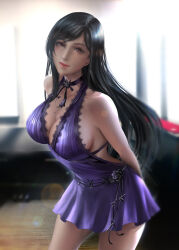 Rule 34 | 1girl, absurdres, breasts, final fantasy, final fantasy vii, final fantasy vii remake, highres, large breasts, long hair, official alternate costume, solo, square enix, tifa lockhart, tifa lockhart (refined dress), wall market