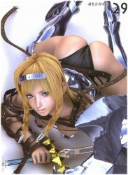 Rule 34 | 1girl, 3d, all fours, ass, breasts, female focus, leina, m-rs, queen&#039;s blade, solo, tagme, white background