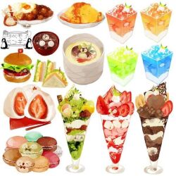 animal-themed_food bad_id bad_pixiv_id bird bowl burger chopsticks cup curry daifuku drinking_glass food food_focus fried_egg glass huodong_zhongliao ice_cream ichigo_daifuku macaron miso_soup napkin no_humans omelet omurice original penguin sandwiched shaved_ice simple_background sundae tofu wagashi white_background