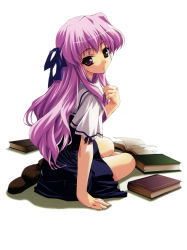 Rule 34 | 1girl, absurdres, highres, long hair, purple hair, school uniform, serafuku, setouchi aoi, shintarou, solo, sorauta