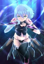 Rule 34 | 1girl, asymmetrical gloves, bandages, black gloves, black panties, black thighhighs, boots, breasts, cleavage, cleavage cutout, clothing cutout, dual wielding, facial scar, fate/apocrypha, fate (series), fingerless gloves, gloves, green eyes, groin, hair between eyes, highres, holding, holding knife, ichigen (pixiv12920679), jack the ripper (fate/apocrypha), knife, leg up, long hair, midriff, navel, panties, pink footwear, scar, scar across eye, scar on cheek, scar on face, short hair, silver hair, sleeveless, small breasts, solo, standing, standing on one leg, stomach, thigh boots, thighhighs, underwear, uneven gloves