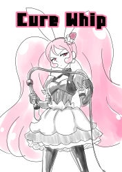 Rule 34 | 1girl, angry, animal ears, bakusai, rabbit ears, cure whip, kirakira precure a la mode, lowres, pink eyes, pink hair, precure, solo, thighhighs, twintails, usami ichika, whip