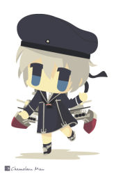 Rule 34 | 10s, 1girl, bad id, bad pixiv id, blue eyes, chameleon man (three), chibi, dress, flat color, hat, kantai collection, looking at viewer, machinery, no lineart, sailor dress, sailor hat, short hair, silver hair, solo, z1 leberecht maass (kancolle)