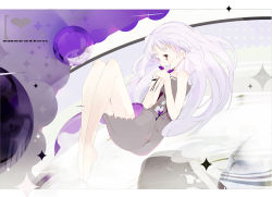 Rule 34 | 1girl, barefoot, flower, kaede (sayappa), light purple hair, original, sayappa, solo