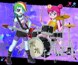 Rule 34 | 2girls, ami onuki, ami onuki (cosplay), cosplay, drum, guitar, hi hi puffy amiyumi, instrument, multiple girls, my little pony, my little pony: equestria girls, my little pony: friendship is magic, personification, pinkie pie, rainbow dash, tagme, uotapo, yumi yoshimura, yumi yoshimura (cosplay)