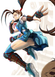 Rule 34 | 1girl, antenna hair, arm guards, ass, black hair, black panties, blandly vorpal, bomb, capcom, explosive, fingerless gloves, gloves, high ponytail, ibuki (street fighter), looking at viewer, looking back, mask pull, md5 mismatch, midair, outstretched arm, panties, pantyshot, ponytail, school uniform, shin guards, shoes, skirt, sneakers, solo, street fighter, street fighter v, thigh strap, thighhighs, underwear