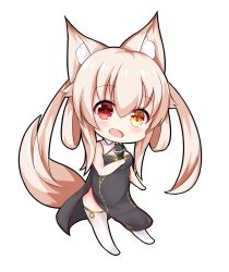 Rule 34 | 1girl, :d, animal ear fluff, animal ears, bare arms, bare shoulders, black dress, blush, breasts, chibi, commentary request, copyright request, dress, fox ears, fox girl, fox tail, full body, hair between eyes, hair rings, heart, heart in eye, highres, holding, holding microphone, light brown hair, long hair, looking at viewer, medium breasts, microphone, nagato-chan, nijisanji, no shoes, open mouth, pelvic curtain, simple background, sleeveless, sleeveless dress, smile, solo, symbol in eye, tail, thighhighs, transparent background, twintails, very long hair, virtual youtuber, virtuareal, white background, white thighhighs