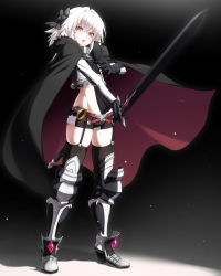 Rule 34 | 1boy, alternate eye color, alternate hair color, astolfo (fate), black bow, black ribbon, bow, braid, cape, fate/apocrypha, fate/grand order, fate (series), garter straps, highres, long braid, looking at viewer, male focus, ribbon, shorts, single braid, solo, sword, takatun223, trap, weapon, white hair, yellow eyes