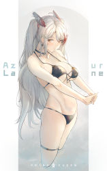 Rule 34 | 1girl, absurdres, anchor symbol, antenna hair, azur lane, bikini, black bikini, black choker, blush, breasts, brown eyes, character name, choker, cross, cross earrings, earrings, flag print, food, german flag bikini, groin, headgear, highres, iron cross, jewelry, large breasts, long hair, looking at viewer, mole, mole on breast, mouth hold, multicolored hair, own hands together, popsicle, prinz eugen (azur lane), prinz eugen (unfading smile) (azur lane), revision, ribbon, side-tie bikini bottom, silver hair, solo, stomach, streaked hair, swept bangs, swimsuit, thigh strap, thighs, two side up, very long hair, wading, yusha m