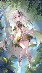 Rule 34 | 1girl, absurdres, akochan, artist name, bracelet, bug, cross-shaped pupils, crystalfly (genshin impact), dated commentary, detached sleeves, dress, genshin impact, gradient hair, green eyes, green hair, grey hair, hair between eyes, hair ornament, highres, jewelry, long hair, looking at viewer, multicolored hair, nahida (genshin impact), pointy ears, side ponytail, sidelocks, sleeveless, smile, solo, symbol-shaped pupils, white dress, white hair