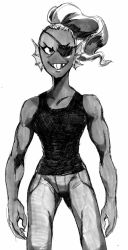 Rule 34 | breasts, eyepatch, modeseven, monster girl, muscular, ponytail, tagme, undertale, undyne