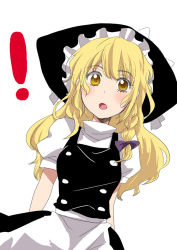 Rule 34 | !, 1girl, bad id, bad pixiv id, blonde hair, braid, hair ribbon, hat, kirisame marisa, looking at viewer, open mouth, ribbon, solo, spina513, touhou, witch hat, yellow eyes