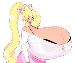 Rule 34 | 1girl, blonde hair, breasts, cassie (theycallhimcake), gigantic breasts, highres, solo, theycallhimcake