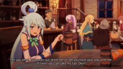 1boy 1girl after_vaginal afterglow aftersex alcohol animated anus aqua_(konosuba) armpits ass ass_focus blue_eyes blue_hair breasts clothed_female_nude_male clothed_sex cum cum_in_pussy darkness_(konosuba) doggystyle dungeon_meshi female_pubic_hair grabbing_another&#039;s_ass groping highres huge_ass huge_filesize indoors interior kono_subarashii_sekai_ni_shukufuku_wo! large_breasts maplestar marcille_donato natsuki_subaru nude paid_reward penis pov pubic_hair pussy raphtalia satou_kazuma senshi_(dungeon_meshi) sex sex_from_behind sound thighhighs upskirt upskirt_sex vaginal video