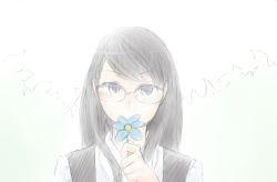 Rule 34 | 00s, aoi hana, flower, glasses, long hair, manjoume fumi, solo, yoekosukii