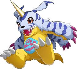 Rule 34 | claws, digimon, digimon (creature), digimon new century, gabumon, horns, official art, solo, tail
