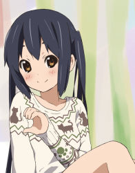 Rule 34 | black hair, brown eyes, errant, k-on!, long hair, looking at viewer, nakano azusa, smile, solo, twintails
